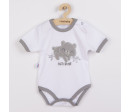 Kojenecké bavlněné body s krátkým rukávem New Baby Cute Bear, Bílá 86 (12-18m)