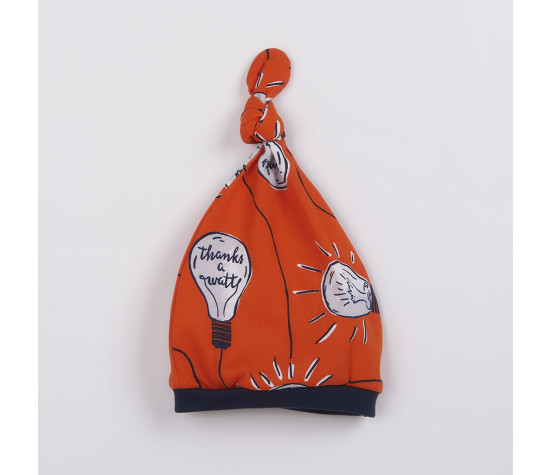 Kojenecká bavlněná čepička New Baby skvělý nápad, Oranžová 86 (12-18m)
