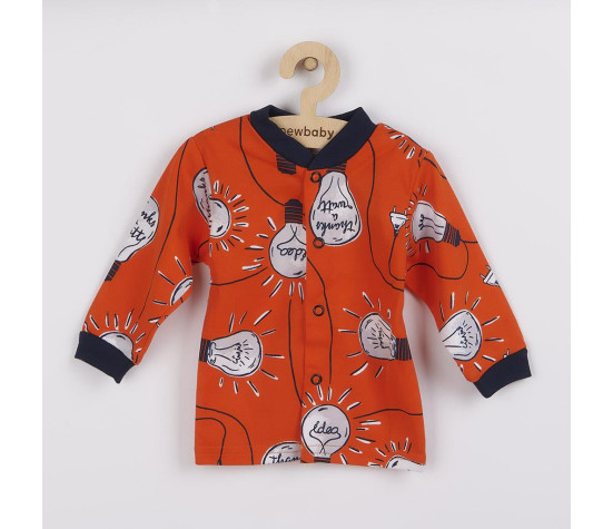 Kojenecký bavlněný kabátek New Baby skvělý nápad, Oranžová 80 (9-12m)