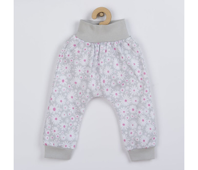 2-dílná kojenecká bavlněná souprava New Baby Happy Flower šedá, Šedá 56 (0-3m)