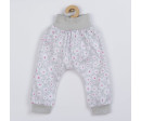 2-dílná kojenecká bavlněná souprava New Baby Happy Flower šedá, Šedá 56 (0-3m)