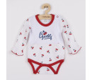 Kojenecké bavlněné body s dlouhým rukávem New Baby Cherry, Červená 62 (3-6m)