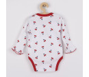 Kojenecké bavlněné body s dlouhým rukávem New Baby Cherry, Červená 80 (9-12m)