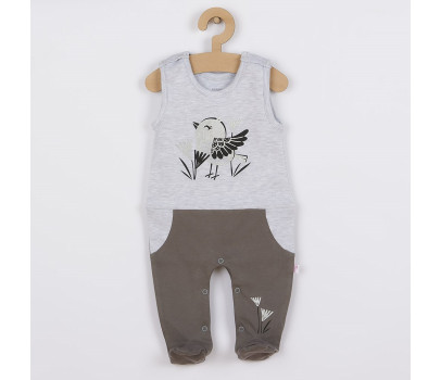 3-dílná bavlněná dětská souprava Koala Birdy šedá, Šedá 80 (9-12m)
