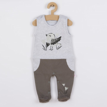 3-dílná bavlněná dětská souprava Koala Birdy šedá, Šedá 80 (9-12m)