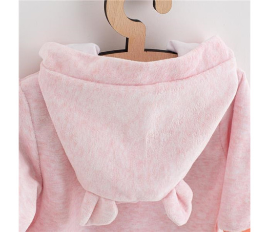 Kojenecký semiškový overal s kapucí New Baby Sweetheart růžový, Růžová 62 (3-6m)