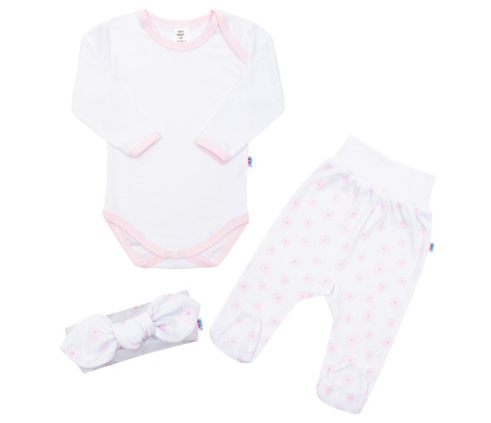 3-dílná bavlněná kojenecká souprava New Baby Lili, Bílá 86 (12-18m)