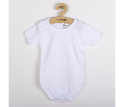 Luxusní body krátký rukáv New Baby - bílé, Bílá 92 (18-24m)