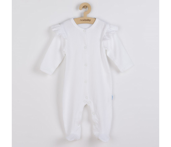 Kojenecký bavlněný overal New Baby Practical bílý holka, Bílá 80 (9-12m)