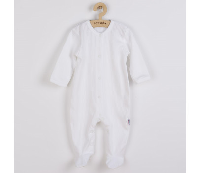 Kojenecký bavlněný overal New Baby Practical bílý kluk, Bílá 80 (9-12m)