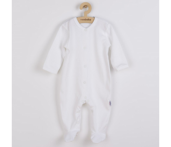 Kojenecký bavlněný overal New Baby Practical bílý kluk, Bílá 80 (9-12m)