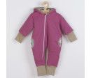 Zateplený jarní overal s kapucí New Baby Spring purple-pink, Růžová 68 (4-6m)