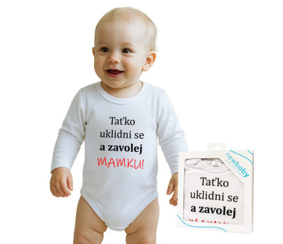 Body s potiskem New Baby a zavolej MAMKU! - dárkové balení, Bílá 50
