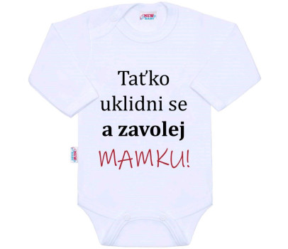 Body s potiskem New Baby a zavolej MAMKU! - dárkové balení, Bílá 50