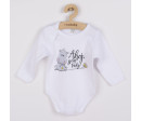 Body s potiskem New Baby Ahoj, jsem tady! - dárkové balení, Šedá 86 (12-18m)