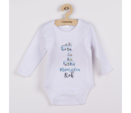 Body s potiskem New Baby Mám jeden Rok - dárkové balení, Zelená 80 (9-12m)