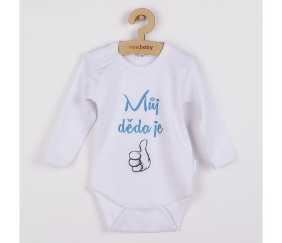 Body s potiskem New Baby Můj děda je jednička - dárkové balení, Tyrkysová 62 (3-6m)