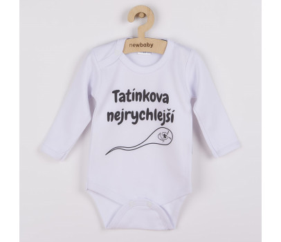 Body s potiskem New Baby Tatínkova nejrychlejší - dárkové balení, Bílá 68 (4-6m)