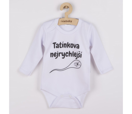 Body s potiskem New Baby Tatínkova nejrychlejší - dárkové balení, Bílá 86 (12-18m)