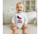 Body s potiskem New Baby Fandím s tátou - dárkové balení, Červená 50