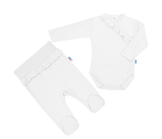 2-dílná kojenecká souprava New Baby Stripes bílá, Bílá 80 (9-12m)