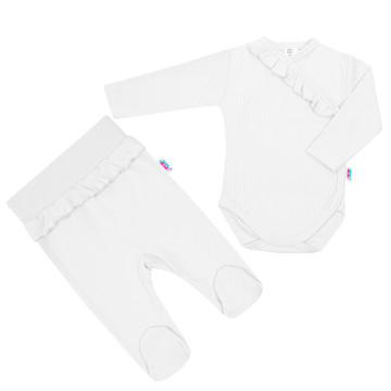 2-dílná kojenecká souprava New Baby Stripes bílá, Bílá 86 (12-18m)