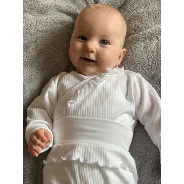2-dílná kojenecká souprava New Baby Stripes bílá, Bílá 86 (12-18m)