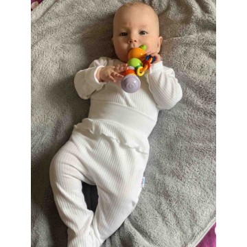 2-dílná kojenecká souprava New Baby Stripes bílá, Bílá 86 (12-18m)