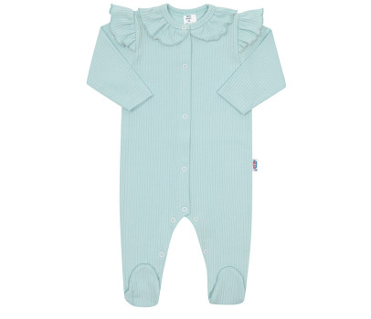Kojenecký bavlněný overal New Baby Stripes ledově modrá, Modrá 80 (9-12m)