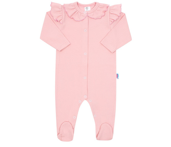 Kojenecký bavlněný overal New Baby Stripes růžový, Růžová 86 (12-18m)