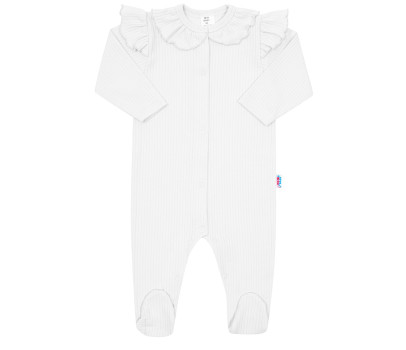 Kojenecký bavlněný overal New Baby Stripes bílý, Bílá 68 (4-6m)