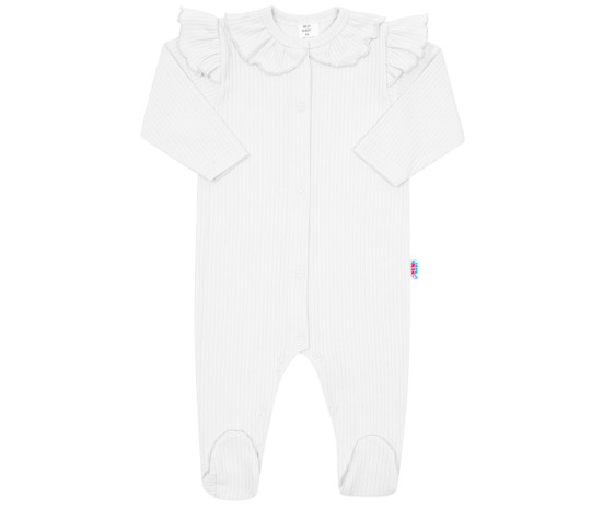 Kojenecký bavlněný overal New Baby Stripes bílý, Bílá 80 (9-12m)