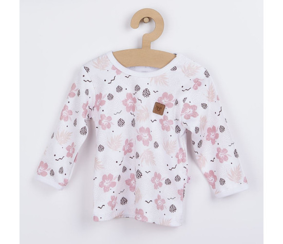 Kojenecké tričko s dlouhým rukávem Koala Flowers, Růžová 68 (4-6m)