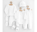 7-dílná kojenecká soupravička do porodnice New Baby I AM bílá, Bílá 56 (0-3m)