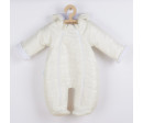 Zimní kojenecká kombinéza s kapucí a oušky New Baby Pumi cream, Béžová 62 (3-6m)