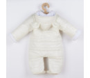 Zimní kojenecká kombinéza s kapucí a oušky New Baby Pumi cream, Béžová 62 (3-6m)