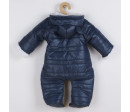 Zimní kojenecká kombinéza s kapucí a oušky New Baby Pumi blue, Modrá 62 (3-6m)