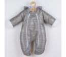 Zimní kojenecká kombinéza s kapucí a oušky New Baby Pumi grey, Šedá 68 (4-6m)