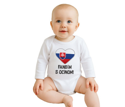 Body s potiskem New Baby Fandím s ocinom biele, Bílá 50