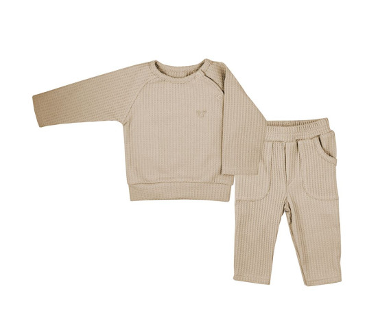 Kojenecké tričko s dlohým rukávem a tepláčky Koala Bello beige, Béžová 62 (3-6m)