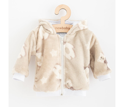 Kojenecká Wellsoft zimní mikinka s kapucí New Baby Polar Bear, Hnědá 56 (0-3m)