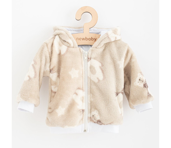 Kojenecká Wellsoft zimní mikinka s kapucí New Baby Polar Bear, Hnědá 56 (0-3m)