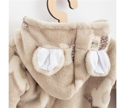 Kojenecká Wellsoft zimní mikinka s kapucí New Baby Polar Bear, Hnědá 74 (6-9m)