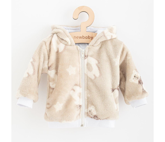 Kojenecká Wellsoft zimní mikinka s kapucí New Baby Polar Bear, Hnědá 86 (12-18m)