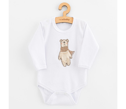 Kojenecké body s dlouhým rukávem New Baby Polar Bear, Bílá 68 (4-6m)
