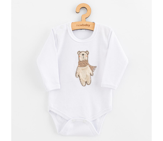 Kojenecké body s dlouhým rukávem New Baby Polar Bear, Bílá 68 (4-6m)