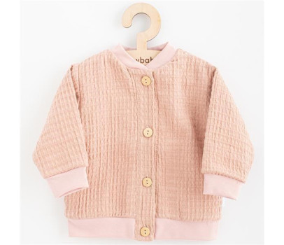 Kojenecký mušelínový kabátek New Baby Comfort clothes růžová, Růžová 86 (12-18m)