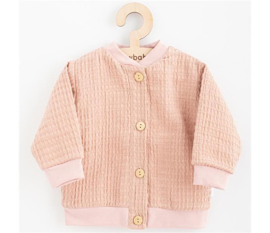 Kojenecký mušelínový kabátek New Baby Comfort clothes růžová, Růžová 86 (12-18m)