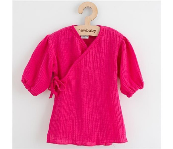 Kojenecké mušelínové šaty s dlouhým rukávem New Baby Elizabeth, Růžová 80 (9-12m)