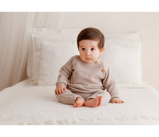 Kojenecké tričko s dlouhým rukávem Koala Pure beige, Béžová 86 (12-18m)